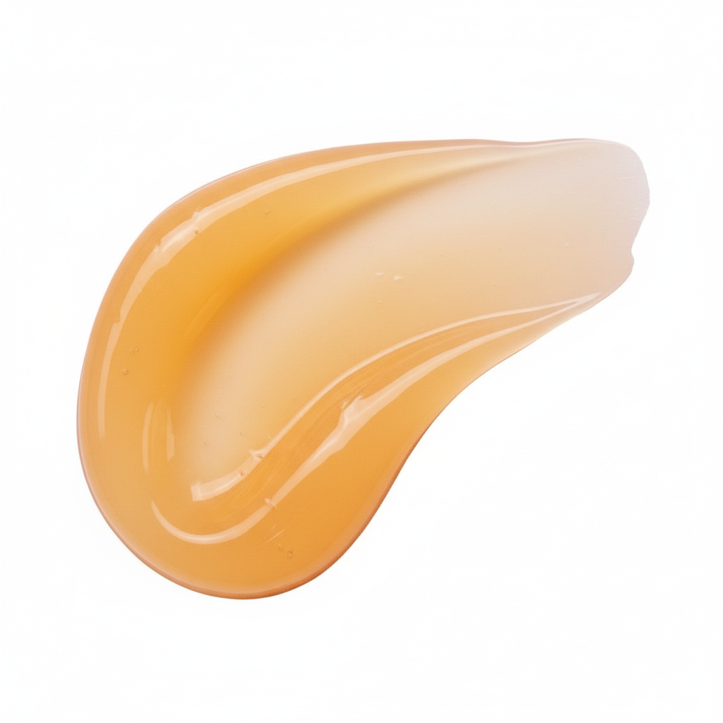 Orange cream swatch on a white background