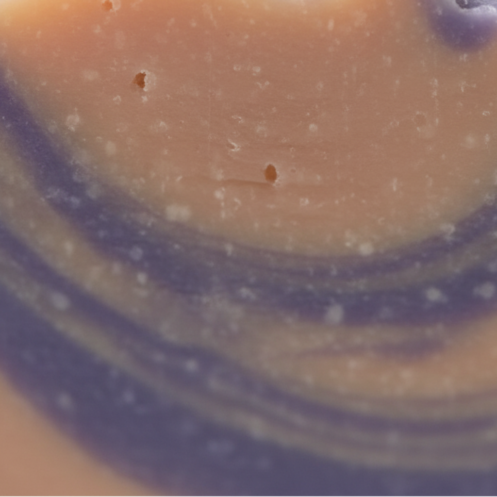 Close-up of a multicolored object with concentric circular patterns.