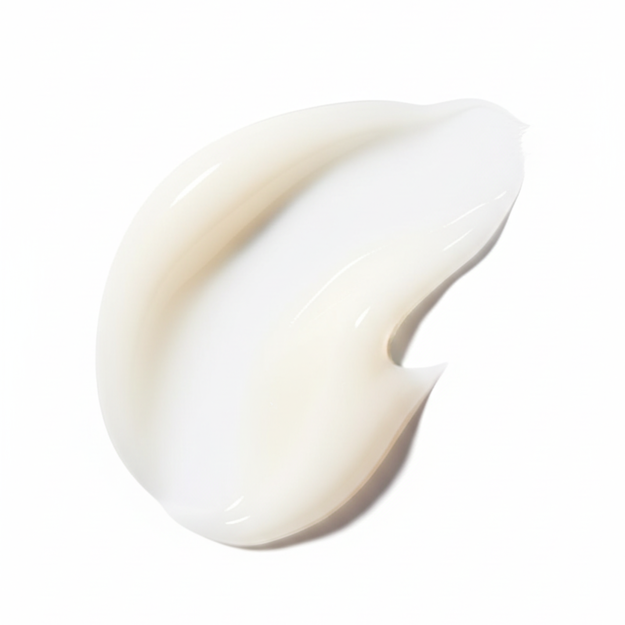 A high-clarity, milky-white texture smear of Formula No. 90 Tone Harmony Serum, showing a smooth and luminous viscosity against a crisp white background with soft shadows.